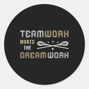 Pegatina Redonda Lacrosse Player Lax Sport Teamwork Gratis