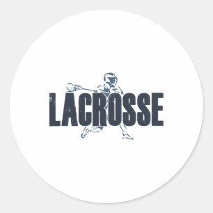 Pegatina Redonda Lacrosse Player Love Lax Atlete Coach Men Adolesce