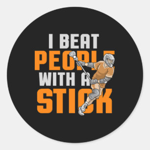 Pegatina Redonda Lacrosse Player Regalos Para Hombres Mujeres Gol D