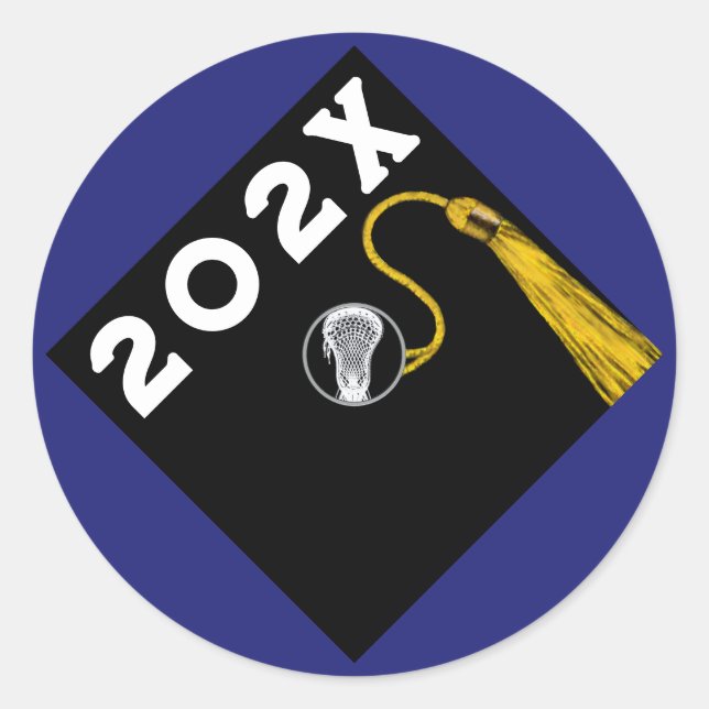 Pegatina Redonda Lacrosse Player Senior Night 2025 (Anverso)