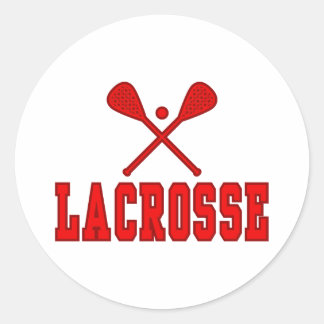 Pegatina Redonda Lacrosse Red