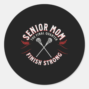 Pegatina Redonda Lacrosse Senior Mom