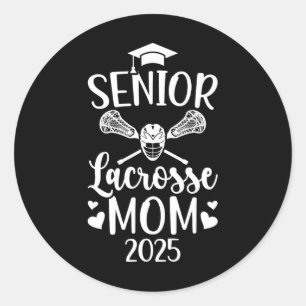 Pegatina Redonda Lacrosse Senior Mom 2025 Lacrosse Player Senior Mo