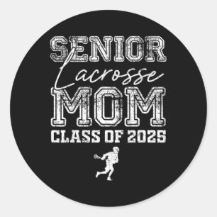 Pegatina Redonda Lacrosse Senior Mom Cl De 2025 Graduado Lacrosse M