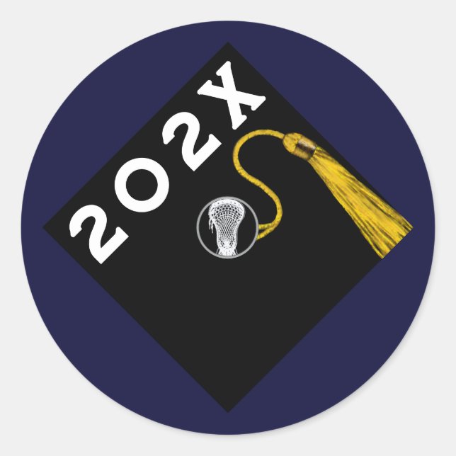 Pegatina Redonda Lacrosse Senior Night (Anverso)