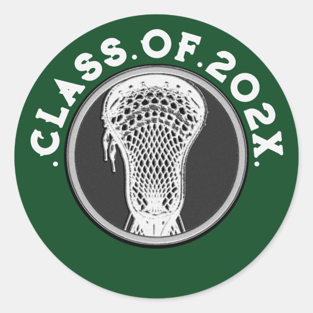 Pegatina Redonda Lacrosse Senior Night (Anverso)