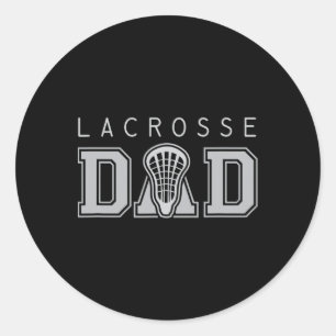 Pegatina Redonda Lacrosse Shirt para Dad Lax Stick Head Día del Pad
