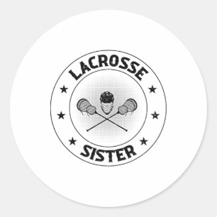 Pegatina Redonda Lacrosse Sister - Lacrosse Player