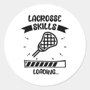 Pegatina Redonda Lacrosse Skills Lodge Funny Lacrosse Player