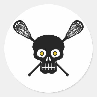 Pegatina Redonda Lacrosse Skull
