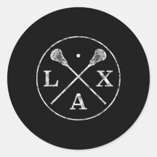 Pegatina Redonda Lacrosse Sticks Emblem I Tee Para Los Jugadores La