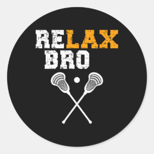 Pegatina Redonda Lacrosse Sticks Lax Lacrosse Goal Relaxbro