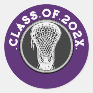 Pegatina Redonda Lacrosse Team Purple