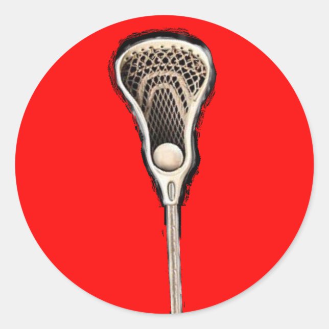 Pegatina Redonda Lacrosse Team Red (Anverso)