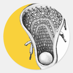Pegatina Redonda Lacrosse Team Yellow