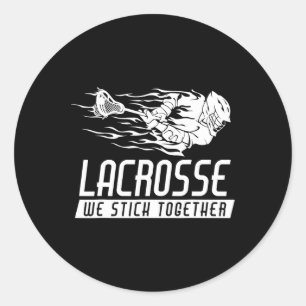 Pegatina Redonda Lacrosse We Stick Together Lacrosse Player Shirt L