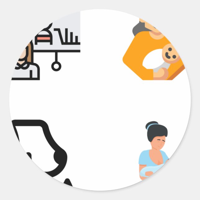Pegatina Redonda Lactation Consultant Nurse Sticker Pack - Lactatio (Anverso)
