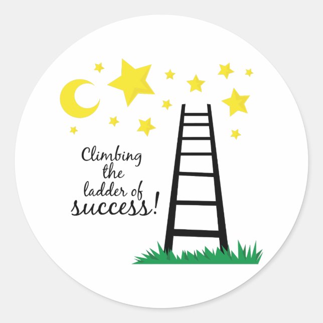 Pegatina Redonda Ladder of Success (Anverso)