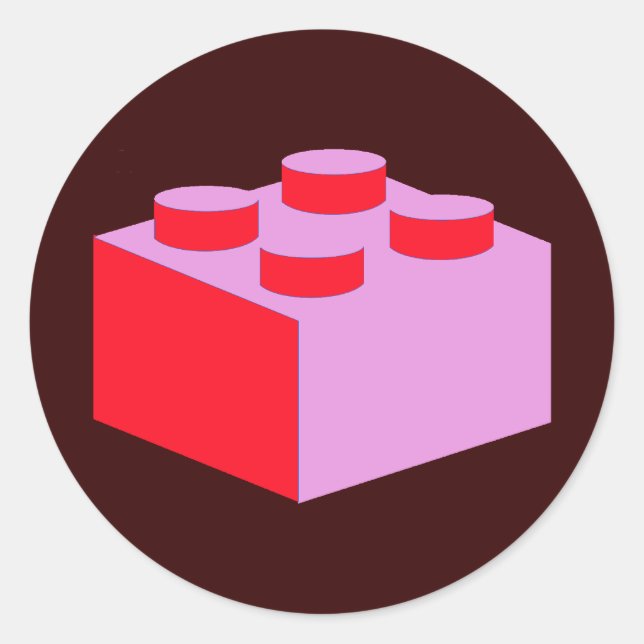 Pegatina Redonda Ladrillo 2x2 por Personalizar Mi Minifio (Anverso)