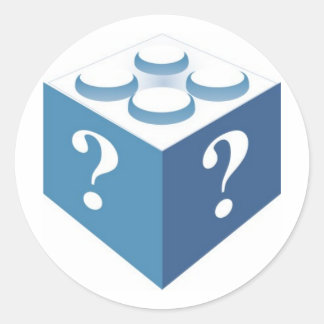 Pegatina Redonda Ladrillo azul