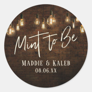 Pegatina Redonda Ladrillos industriales Vintage Edison