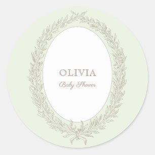 Pegatina Redonda Laduree French Caffee Bonjour Bebe Green