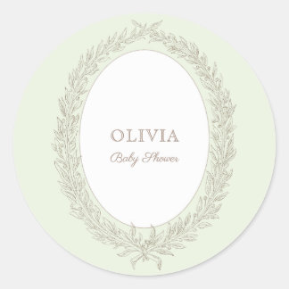 Pegatina Redonda Laduree French Caffee Bonjour Bebe Green