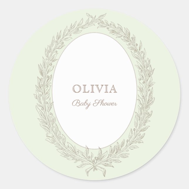 Pegatina Redonda Laduree French Caffee Bonjour Bebe Green (Anverso)