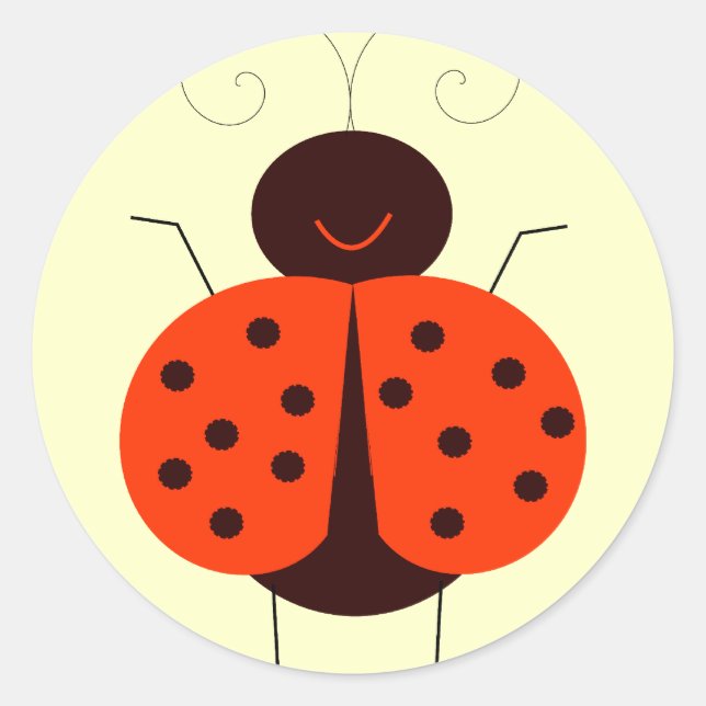 Pegatina Redonda Lady Bug (Anverso)