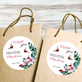 Pegatina Redonda Lady bug pequeña dama baby water