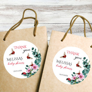 Pegatina Redonda Lady bug pequeña dama baby water