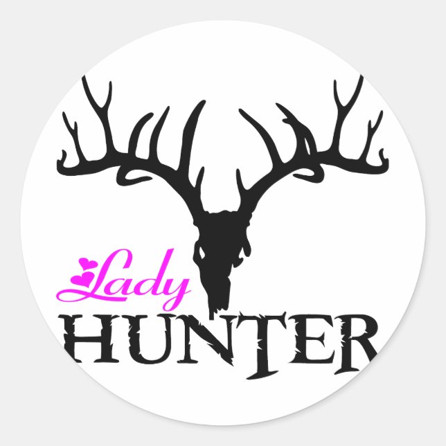PEGATINA REDONDA LADY DEER HUNTER (Anverso)