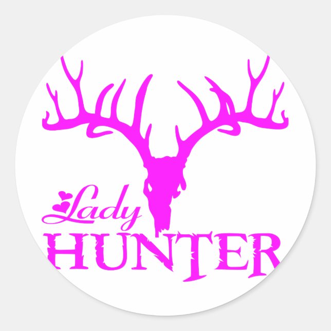 PEGATINA REDONDA LADY DEER HUNTER (Anverso)
