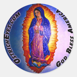 Pegatina Redonda Lady Guadalupe Blessing