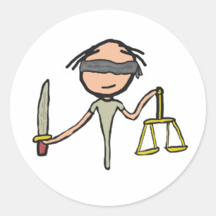 Pegatina Redonda Lady Justice