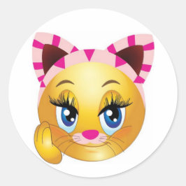 Pegatina Redonda Lady Kitty Face