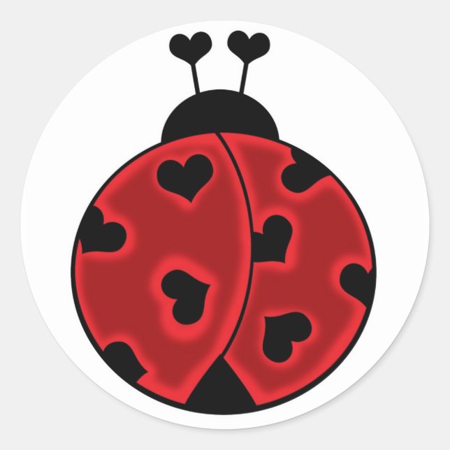 Pegatina Redonda Lady Love Bug Pegatinas (Anverso)