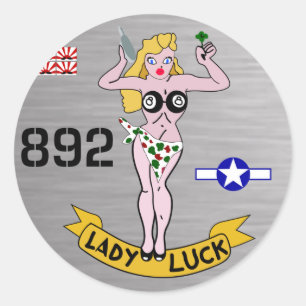 Pegatina Redonda Lady Luck WII Nose