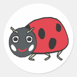 Pegatina Redonda Ladybird Ladybug