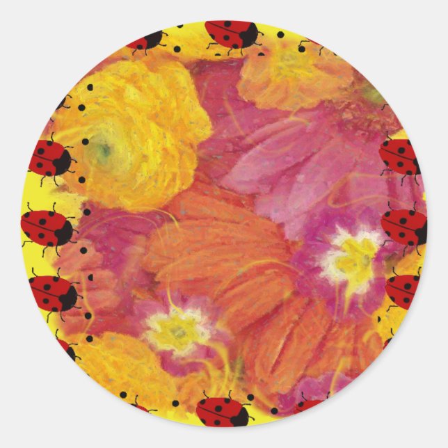 Pegatina Redonda Ladybug (Anverso)