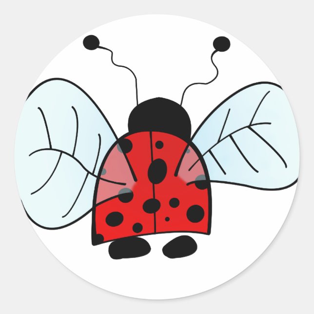Pegatina Redonda Ladybug (Anverso)