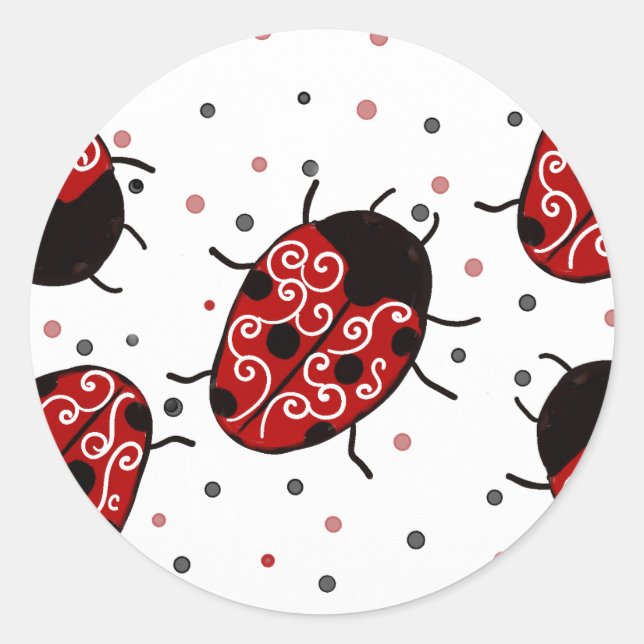 Pegatina Redonda Ladybug (Anverso)