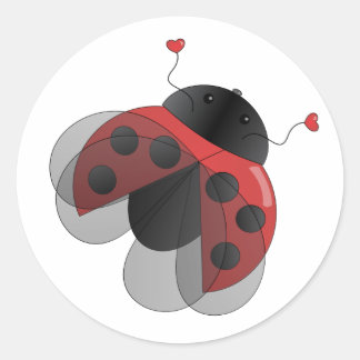 Pegatina Redonda Ladybug con Opern Wings