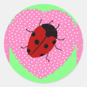 Pegatina Redonda Ladybug de Pascua