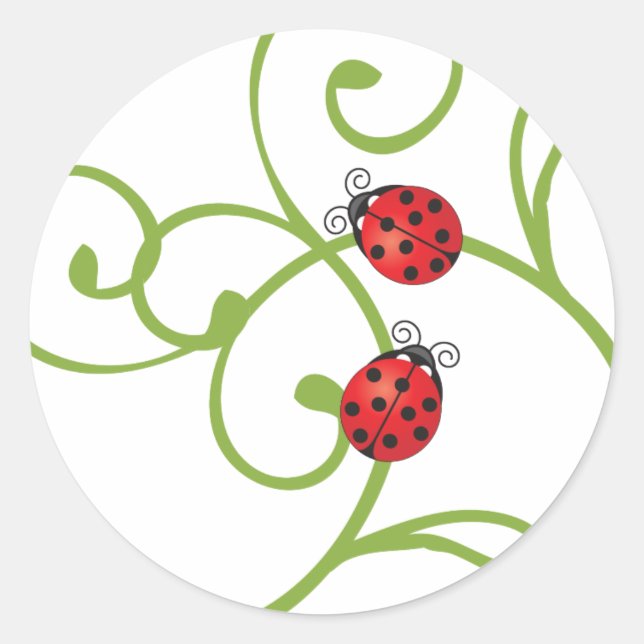 Pegatina Redonda Ladybug en el Vine (Anverso)
