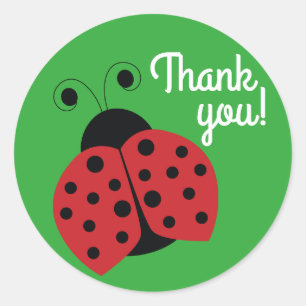 Pegatina Redonda Ladybug Gracias