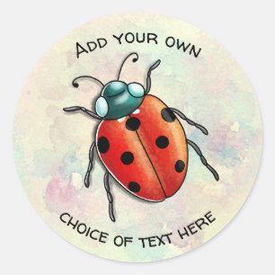 Pegatina Redonda Ladybug personalizable
