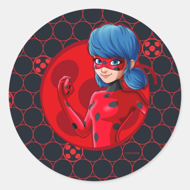 Pegatina Redonda Ladybug Red Badge (Anverso)
