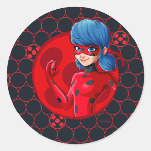 Pegatina Redonda Ladybug Red Badge