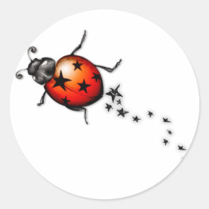 Pegatina Redonda Ladybug Rockstar